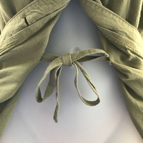 Sonoma Life + Style Button Down Cinch Waist 3/4 sleeve top, Army Green - Picture 4 of 6